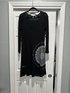 Desigual Black Long-Sleeve Dress
